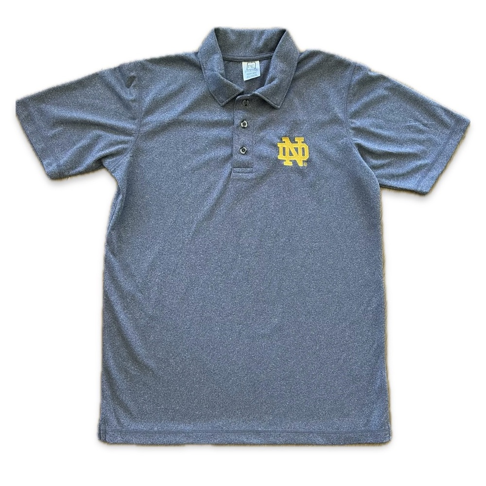 Pro Edge Heathered Navy Blue Notre Dame men’s polo